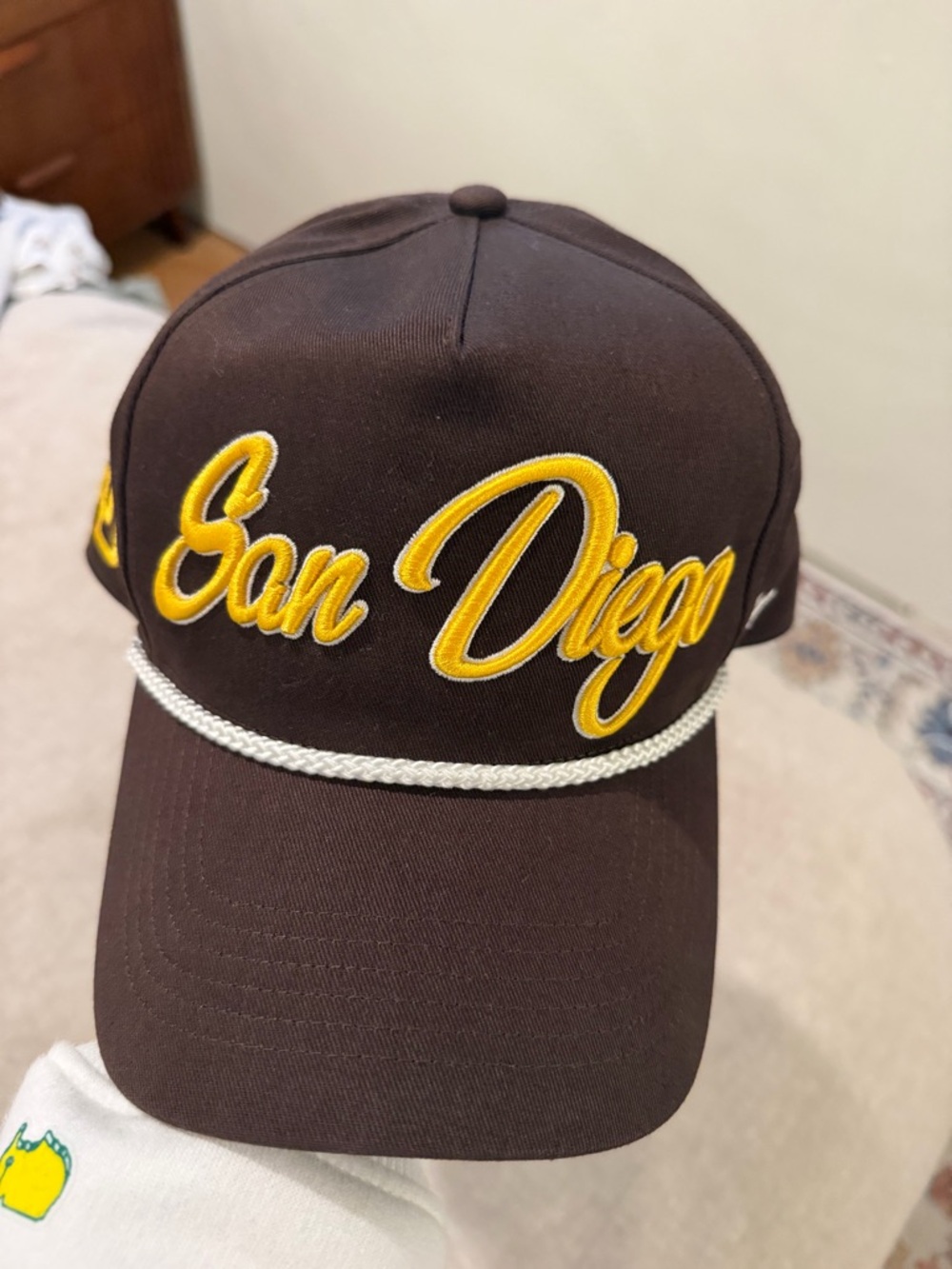 San Diego Padres Embroidered Rope Baseball Cap - Brown & Yellow - Picture 6 of 7